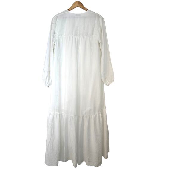 & Other Stories Voluminous Maxi Dress White Size S Oversized Tired Kaftan - Picture 4 of 10